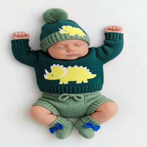 Newborn Baby Outfit Soft <b>Knit</b> Fabric Clothing <b>Set</b> Built For Warm Winter Use Custom Logo Manufacturing Service - Product Image 2