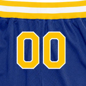 Pantalones Cortos de Baloncesto de Malla Sublimada Azul y Amarillo para Hombre, Pantalones Cortos Deportivos de Poliéster con Estampado Digital para Entrenamiento, Ropa Deportiva - Product Image 6