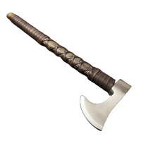 Hache viking artisanale en acier au carbone, style rustique, manche en bois, lame forgée, durable, tranchante, ergonomique