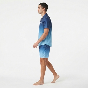Men's Sublimation Summer <b>Shirt</b> <b>Shorts</b> Matching Set <b>Short</b> <b>Sleeve</b> <b>Button</b> <b>Up</b> Casual Beach Resort Loungewear Outfit - Product Image 3
