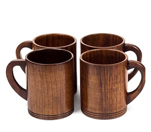 Handmade Wooden Mug Natural Solid Wood Coffee <b>Cup</b> Modern Style Eco Friendly Reusable Drinkware <b>Large</b> Capacity Boiling Water - Product Image 4