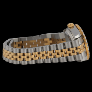 Nouvelle montre-bracelet luxueuse à cadran rond bicolore, personnalisée avec diamants Moissanite originaux, en acier inoxydable, bijoux fins - Product Image 3