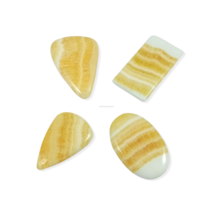 Wholesale Natural Yellow Calcite Cabochon Pendant Necklace Silver Plated Religious Style Charm Bezel Setting - Product Image 2
