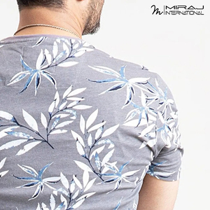 เสื้อยืดผู้ชายลายดอกไม้แบบซับลิเมชั่น ดีไซน์ปรับแต่งได้ สีเทา สวมใส่สบายในฤดูร้อน เนื้อผ้าฝ้ายนุ่ม ระบายอากาศได้ดี เหมาะสำหรับใส่ในชีวิตประจำวัน - Product Image 5