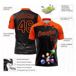 Camiseta Polo Personalizada con Estampado de Billar, Camiseta de Golf Novedosa con Nombre, Número y Logotipo Impresos, Top Deportivo Informal para Hombre - Product Image 2