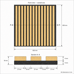 Panel Acústico Moderno Minimalista de MDF con Diseño de Listones de Chapa de Madera, Ecológico, Insonorizante, Decoración de Paredes Interiores - Product Image 2