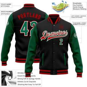New Design Breathable Winter <b>Men's</b> Varsity <b>Jacket</b> Plus Size Polyester Lining Stand Collar 300g Pullover Closure High Quality - Product Image 1