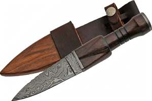 Handcrafted Damascus Steel Symmetrical Kitchen <b>Carving</b> <b>Knife</b> Wooden Sheath - Product Image 5