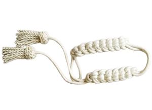 Cordón Trenzado Blanco para Prendas, Cuerda de Macramé con Borlas, Adorno Clásico, Reproducción de Cordones Shako Británicos Belgas 1812-15 - Product Image 6