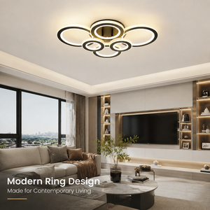 Modern Ring Led Ceiling Lamp Acrylic Iron Dimmable 3Cct Remote Control For Home Living Room Bedroom <b>Dining</b> Room - Product Image 2