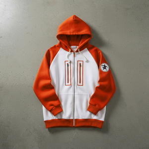 Custom Logo Men's Oversized <b>Zip</b> up Hoodie Color Block Custom Logo Full <b>Zip</b> <b>Hooded</b> Sweatshirt Wholesale - Product Image 3