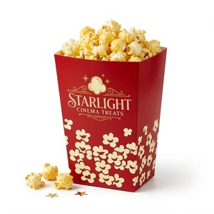 Custom Printed Eco-Friendly Microwave Safe Recyclable <b>Popcorn</b> Paper Box UV Logo Disposable Food Grade <b>Bucket</b> Wholesale - Product Image 1