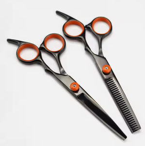 กรรไกรตัดผมคุณภาพสูงสีดำทอง สำหรับมืออาชีพ ทำจากสแตนเลส ยี่ห้อ Ariston international - Product Image 3