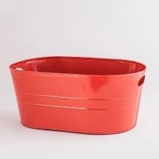 LAVIE CREATIONS Ice <b>Bucket</b> Classic Galvanized Oval 5L Portable Durable Beverage Tub Floral Pattern for Party Beer Wine Cooling - Product Image 4