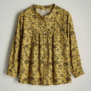Blusa de Alta Calidad, a la Moda, para Mujer, Verano, Algodón, Manga Larga, Cuello Mandarín, Botones, Estilo Boho, Holgada, Casual - Product Image 4