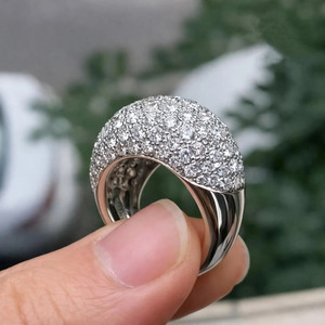 Cluster Moissanite Diamond Wide Band Micro Pave <b>Set</b> Wedding <b>Ring</b> 925 <b>Sterling</b> <b>Silver</b> Hip Hop Half Eternity Thick <b>Ring</b> for Men's - Product Image 3