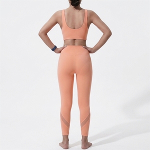 Women Fitness Clothing <b>Set</b> Sports Bra And Leggings <b>Two</b> <b>Piece</b> Workout Yoga Gym Running Activewear - Product Image 2