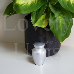 Classic Silver <b>Keepsake</b> Urn <b>for</b> Human <b>Ashes</b> Small Memorial Urn Mini Funeral Urn Decorative <b>Ash</b> Container - Product Image 4