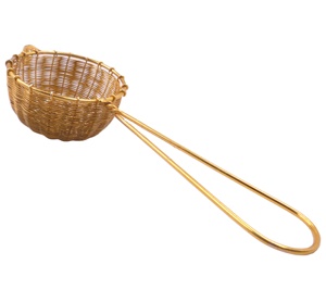 Passoires en laiton à mailles fines tressées, utilisées pour égoutter les liquides des aliments, en fil de laiton tressé à la main pour le thé - Product Image 1