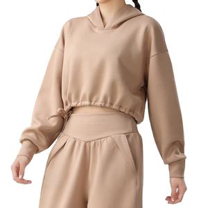Sweat à capuche crop top pour femmes avec logo personnalisé 2026 - Product Image 1