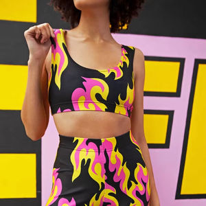 Soutien-gorge de sport sans armatures, respirant, écologique, à maintien élevé, grande taille, avec logo personnalisé, pour le yoga et la gym, pour femmes, tricoté sans couture - Product Image 1