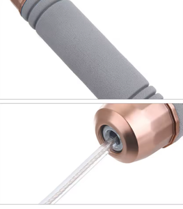 Corde à sauter rapide avec poignées grises en fil d'acier, longueur réglable de 2,5 m, pour l'exercice à domicile, équipement de fitness unisexe - Product Image 3
