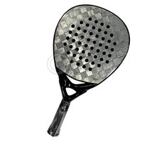 Raquette de paddle en nylon de haute qualité avec poignée en fibre de carbone, design équilibré, légère, service OEM pour l'entraînement et le jeu