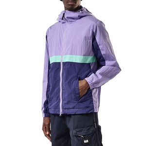 Men's Stylish Nylon Windbreaker Jacket High Quality Breathable Plus Size Customized Color <b>Block</b> Zipper for Summer Outer Wear - Product Image 4
