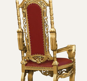 Chaise Trône de Style Royal en Bois de Mahagoni Massif, Faite à la Main, Durable, pour Hall d'Hôtel de Luxe et Appartement - Product Image 3