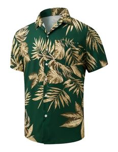 Chemise homme à imprimé unique, manches courtes, motif floral tropical, décontractée, boutonnée, colorée, pour l'été - Product Image 3