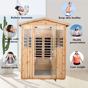 ห้องซาวน่ากลางแจ้งสี่คนเฟอร์เก่าพร้อมเทคโนโลยีอินฟราเรดไกล - Product Image 6