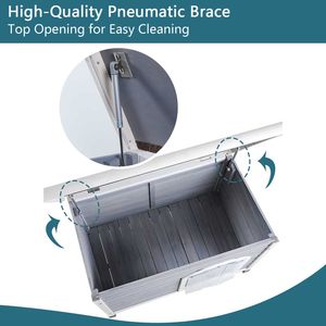 Cuccia per Cani da Esterno Media in Legno con Tetto Impermeabile e Piedini in Plastica Grigia Rialzati, Arredo Regolabile per Animali Domestici - Product Image 3