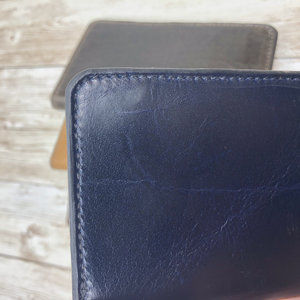 Custom Logo Genuine Leather Checkbook Case Minimalist Business Check <b>Book</b> Holder <b>Duplicate</b> Wallet OEM LCR-0153 - Product Image 2