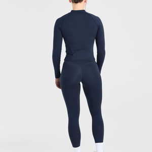 Conjuntos de Ropa Deportiva de Yoga al por Mayor con Logotipo Personalizado, Chaquetas de Manga Larga Suaves y Leggings, Conjuntos de Yoga Elásticos sin Costuras para Mujer - Product Image 2