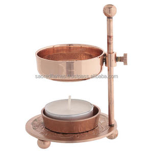 Copper Plated Brass Resin Incense Burner Height Adjustable Sieve Tealight <b>Candle</b> Frankincense Warmer Wholesale - Product Image 2