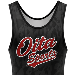 Singlet de Lucha Sublimado en Negro y Rojo para Hombre, Uniforme Deportivo de Poliéster sin Mangas para Entrenamiento y Combate de Lucha - Product Image 4