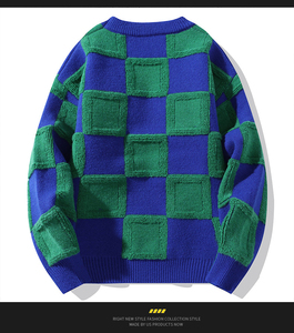 Pull en laine/acrylique tricoté personnalisé avec logo au dos, style urbain, respirant, séchage rapide, pour homme, couleur et logo personnalisables, collection automne - Product Image 5