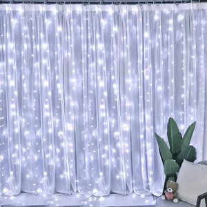 Luci a tenda USB con 300 LED, 3x3 metri, 8 modalità di illuminazione, luci fatate per matrimoni - Product Image 2