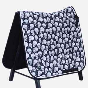 Premium Customized Halloween Skull Sublimated 3D Printed Western Leather <b>Dressage</b> Numnah Equestrian Supplies Saddle Pad Horse - Product Image 6