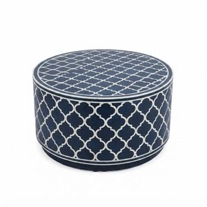 Luxury Green Bone Inlay <b>End</b> <b>Table</b> Handmade Resin Round Coffee <b>Table</b> Wholesale Indian Handicraft <b>Living</b> <b>Room</b> Accent Side <b>Table</b> - Product Image 3