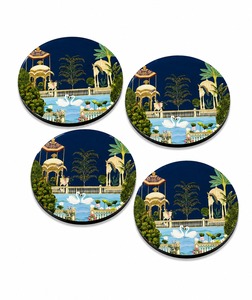 Juego de posavasos de MDF premium con atractiva ilustración floral para decoración de mesas de comedor de lujo. - Product Image 5
