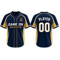 Maillots de baseball sublimés personnalisés de haute qualité avec nom et numéro, manches courtes, coupe athlétique, respirants, été, 100% coton