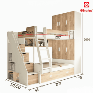 Cama litera inteligente Ohaha con armario y librero integrados - GTTM015 - Product Image 5