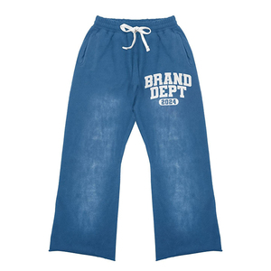 Ensemble survêtement homme streetwear été, t-shirt vintage délavé 100% coton et pantalon évasé, effet délavé à l'acide, fabrication usine - Product Image 5