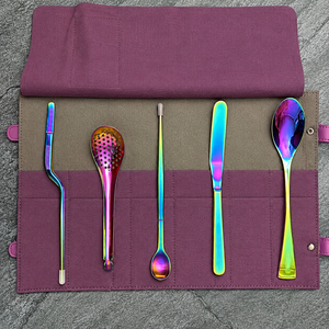 Kit de Plats de Présentation Professionnel en Acier Inoxydable Altomme Instruments, 5 Pièces, Outils Culinaires de Précision Revêtus de Titane Doré - Product Image 3