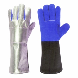 Gants de sécurité anti-vibration en cuir de vachette aluminisé, certifiés CE, pour la lutte contre les incendies industriels et la protection des mains lors du soudage - Product Image 2