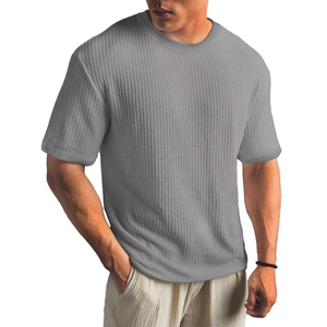 Camiseta de Diseño Personalizado para Hombre, con Patrón Sólido, Ecológica, de Secado Rápido, Transpirable, Corte Regular, Tejido de Felpa de Algodón Grueso - Product Image 5