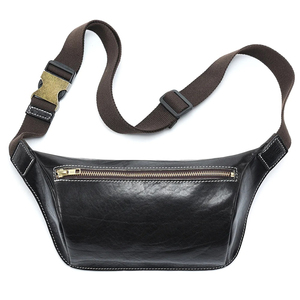 <b>Top</b> Quality Custom Leather Waist Bag Unisex Adjustable Zipper Closure Brown Pillow Shape Daily Use Fanny Packs - Product Image 5