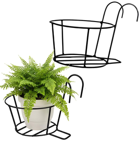 Support de pot suspendu en métal pour plantes, meilleur prix, support de fleurs suspendu pour balcon, support de pot pour balustrade en métal - Product Image 1