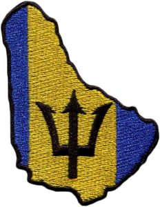 1 parche bordado con la forma de una isla y la bandera de Barbados, para planchar o coser. - Product Image 1